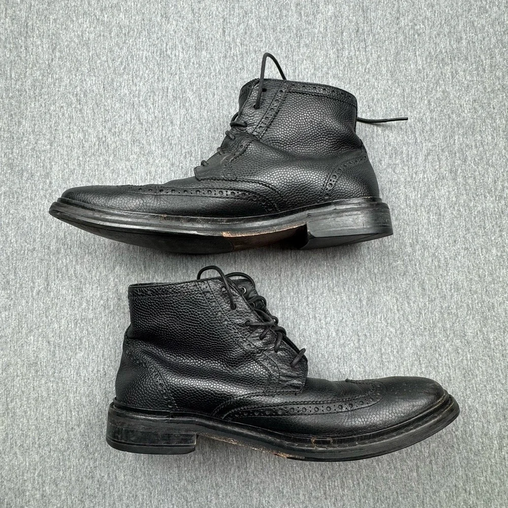 Cole Haan Wingtip Chukka Black Leather Ankle Boot Mens Sz 8.5M Wedding Casual